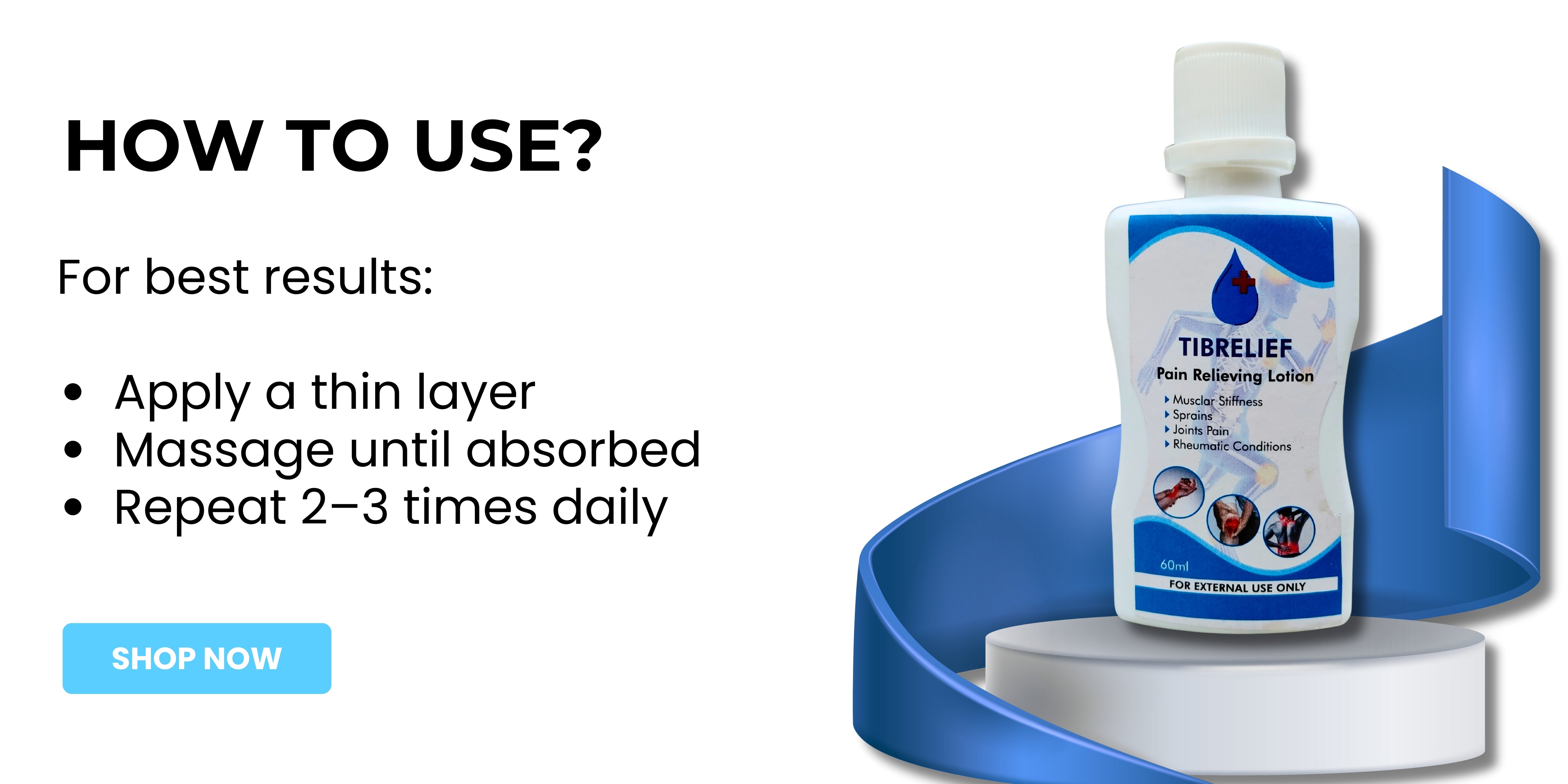 TIBRELIEF LOTION, FOR ALL KIND OF PAIN, 60 ML